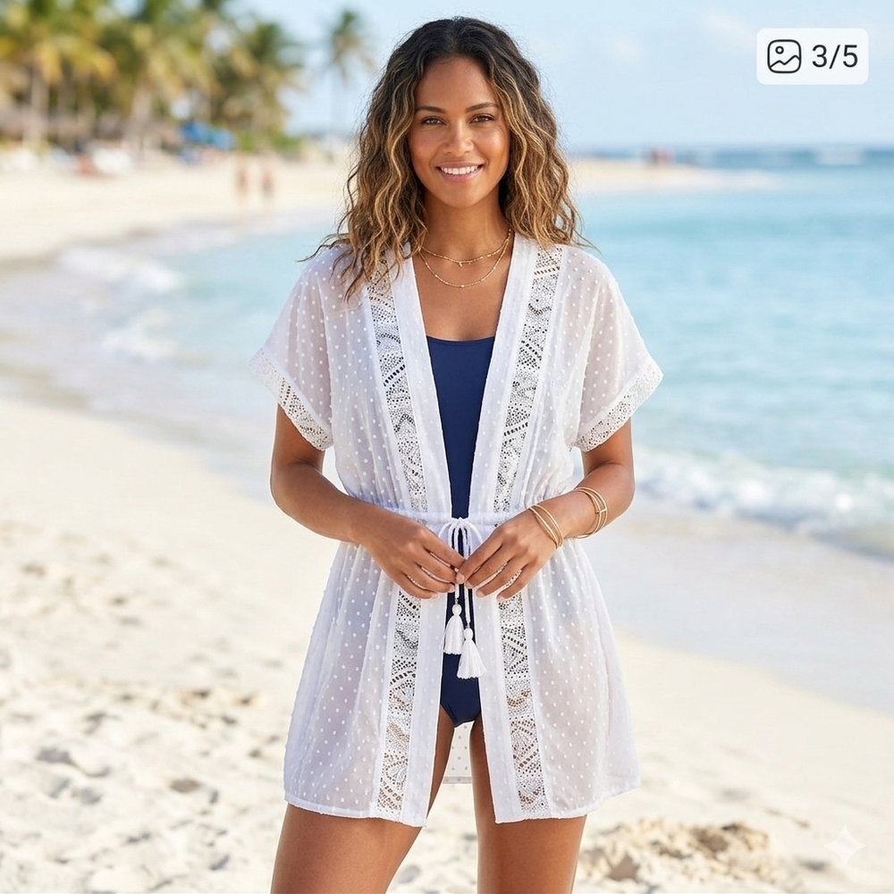 No Boundaries White Lace Kimono